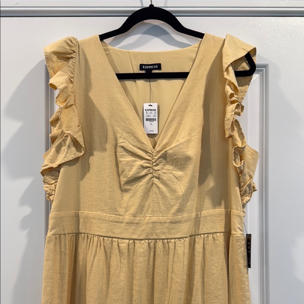 Yellow Ruffled Maxi Dress - Picture 2 of 8